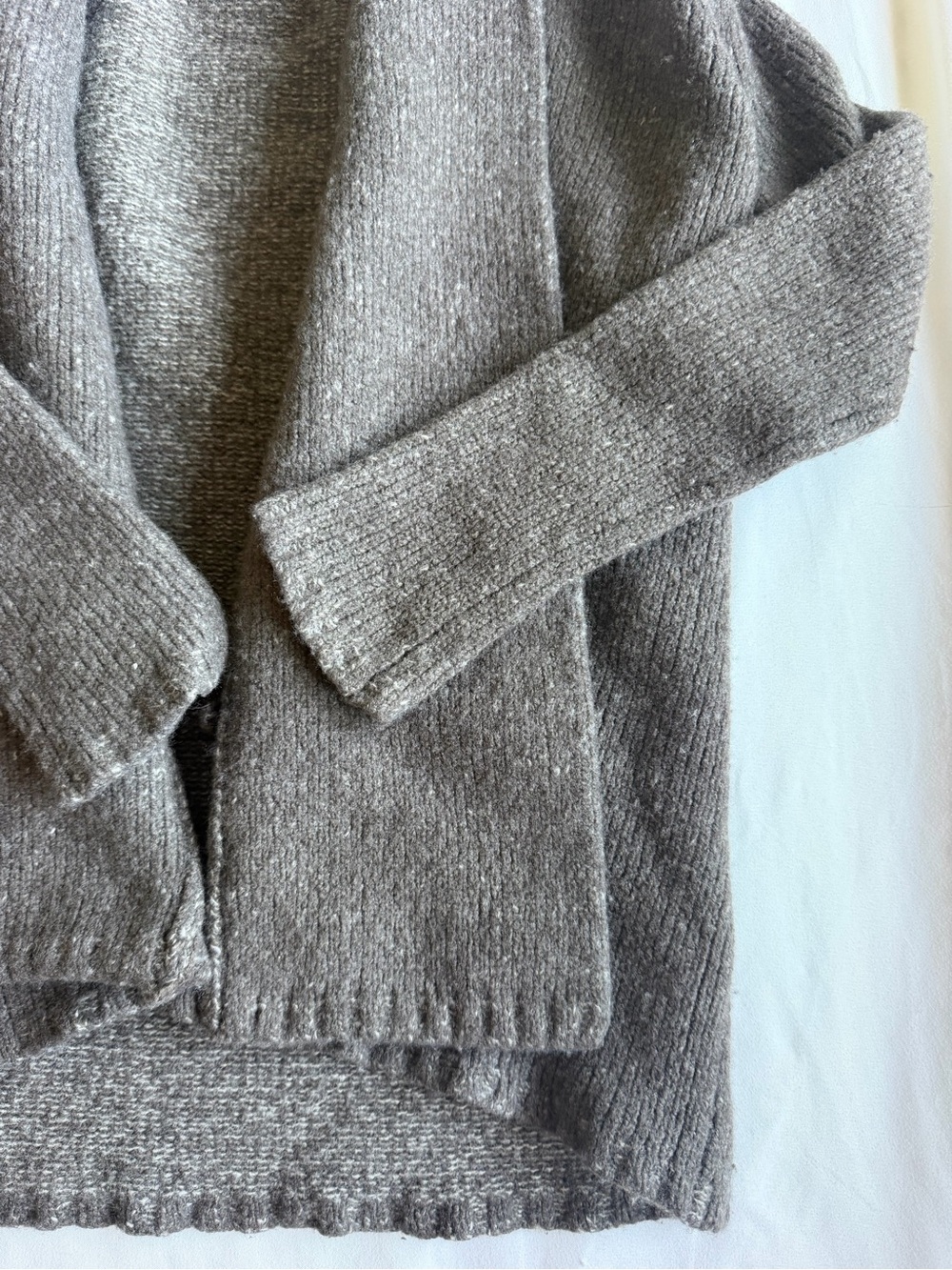 Vince Taupe Shawl-Collar Open Front Sweater Cardigan luxury elevated timeless - Picture 7 of 7